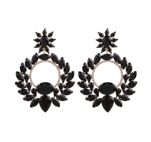 She's Bold Baroque Earrings (Black)